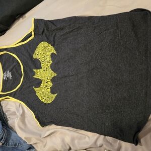 Batman Graphic Tank Top - Gray and Yellow